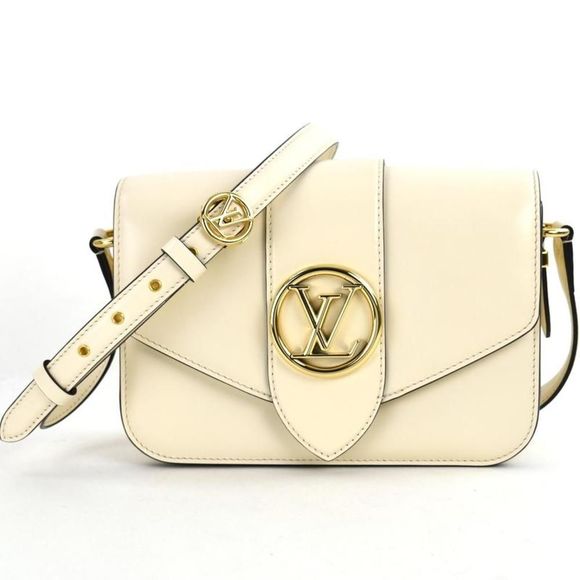 Louis Vuitton Point Neuf Shoulder Bag Smooth Leather Claim White Beige - Picture 1 of 16